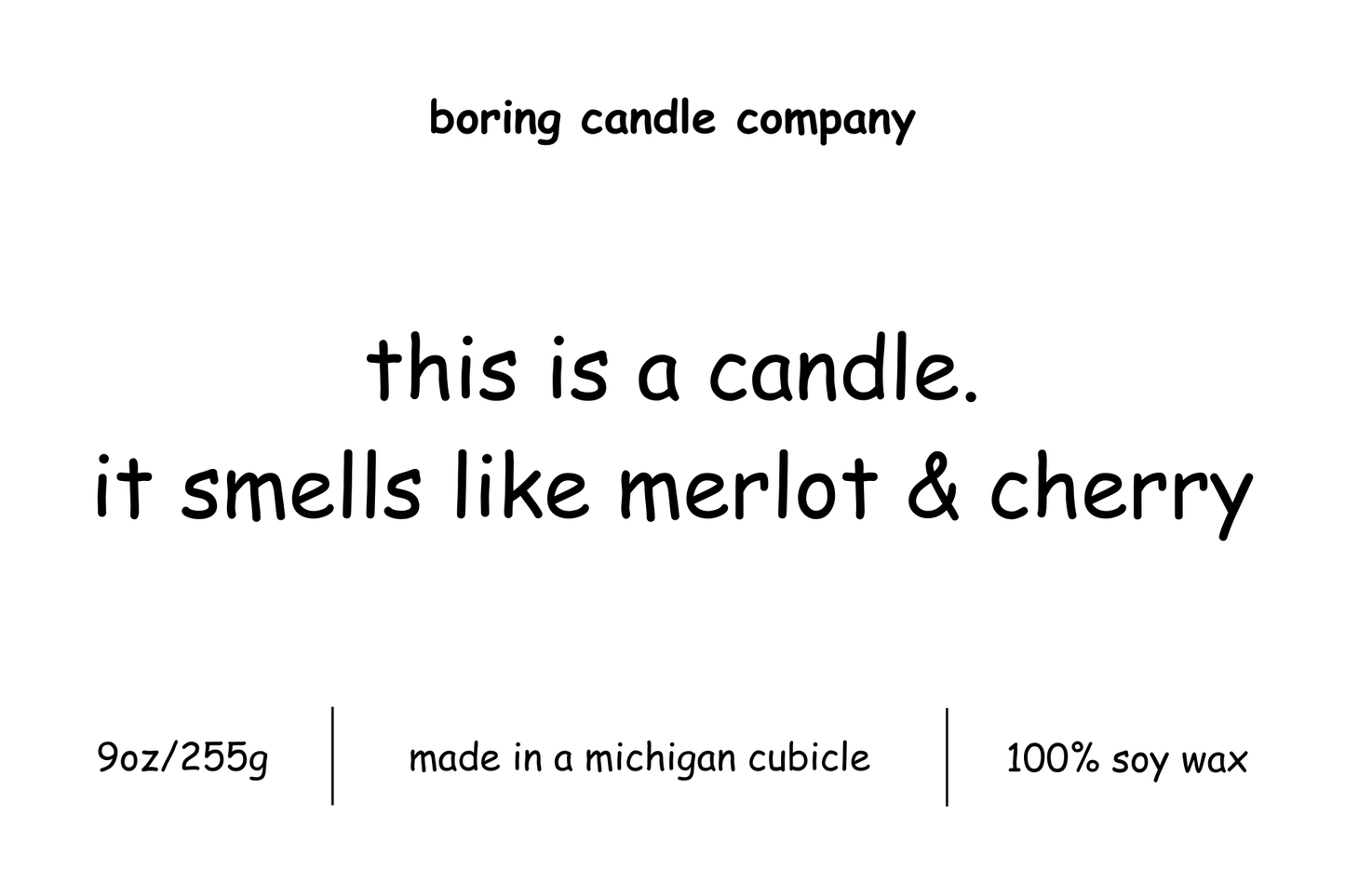 this is a candle that smells like merlot & cherry