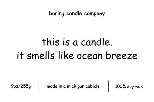 this is a candle that smells like ocean breeze