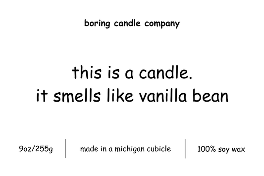 this is a candle that smells like vanilla bean