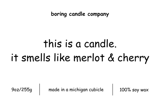 this is a candle that smells like merlot & cherry