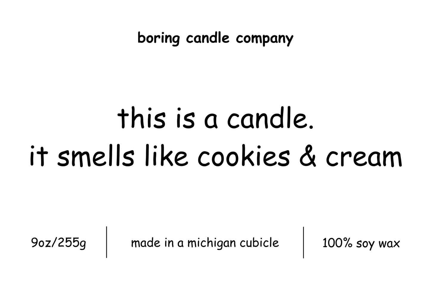 this is a candle that smells like cookies & cream